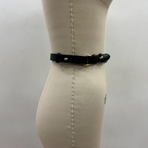 Burberry black skinny double gold buckle belt main image 10